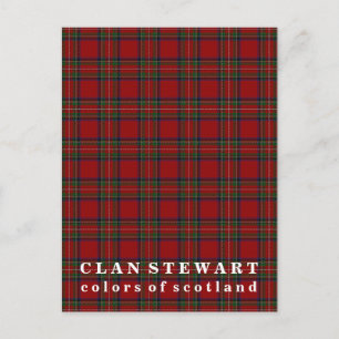 Colours of Scotland Clan Stewart Tartan Postcard