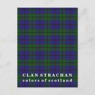 Colours of Scotland Clan Strachan Tartan Postcard