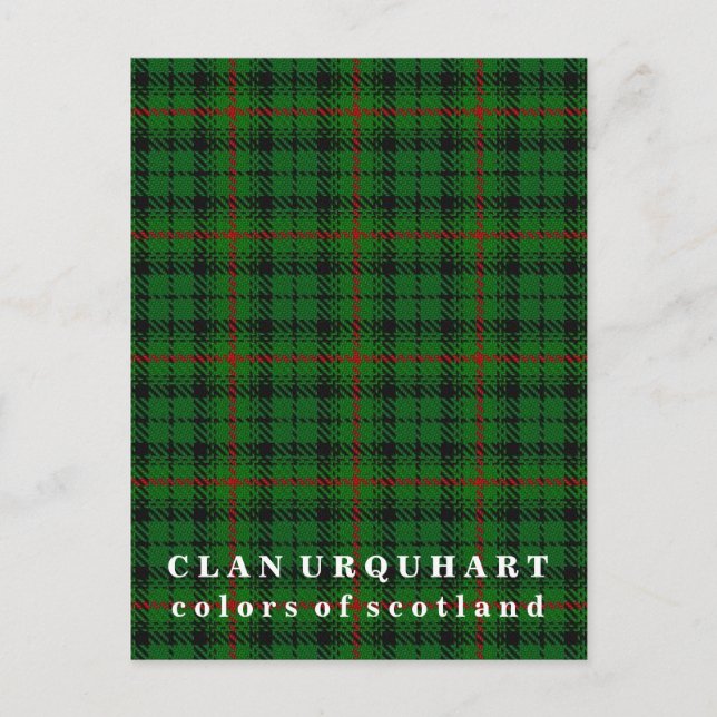 Colours of Scotland Clan Urquhart Tartan Postcard (Front)