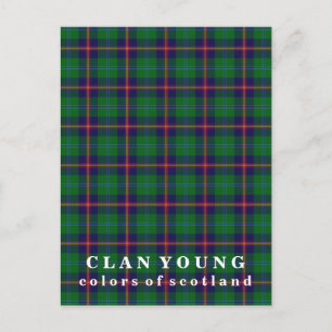 Colours of Scotland Clan Young Tartan Postcard