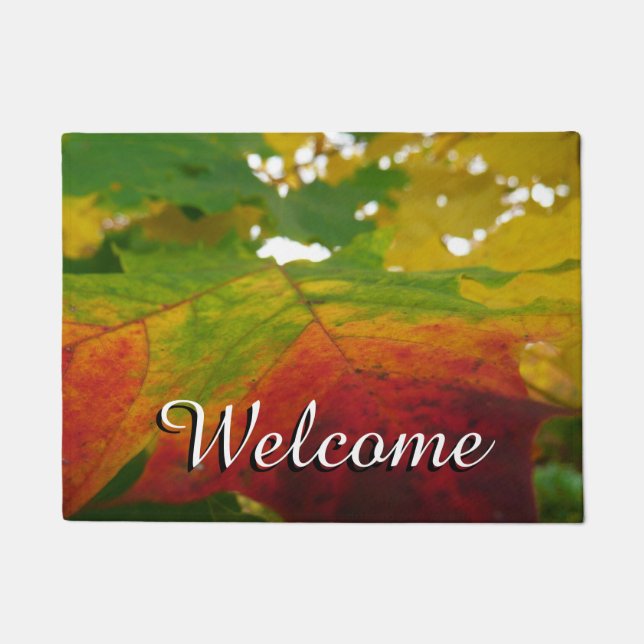 Colours of the Maple Leaf Autumn Nature Photograph Doormat (Front)