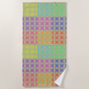 Colours Of The Rainbow Alternative Diamond Pattern Beach Towel