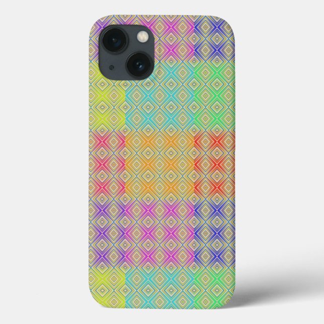 Colours Of The Rainbow Alternative Diamond Pattern Case-Mate iPhone Case (Back)