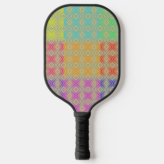 Colours Of The Rainbow Alternative Diamond Pattern Pickleball Paddle (Front)