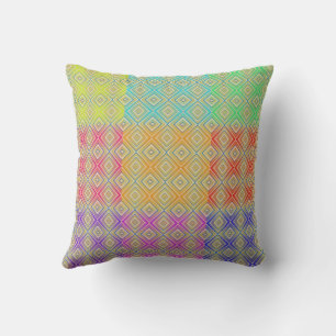Colours Of The Rainbow Alternative Diamond Pattern Throw Pillow