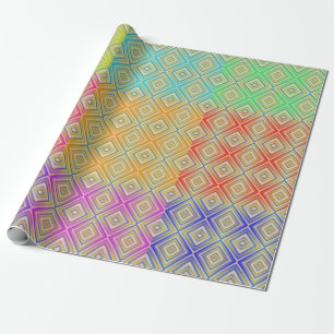 Colours Of The Rainbow Alternative Diamond Pattern Wrapping Paper
