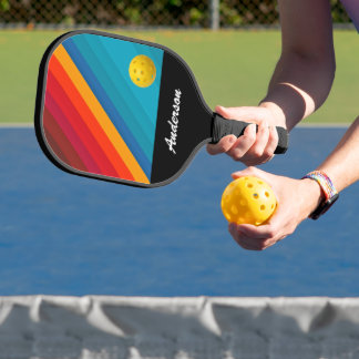 Colours of the Rainbow and personalized with Name Pickleball Paddle