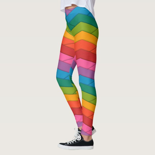  Colours of the Rainbow Stripped Leggings (Left)