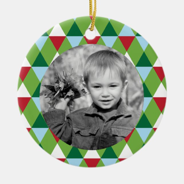 Colours of the Season Photo Ceramic Ornament (Front)