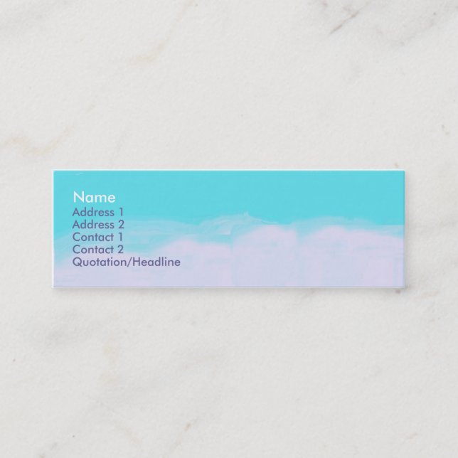 colours of the sky mini business card (Front)