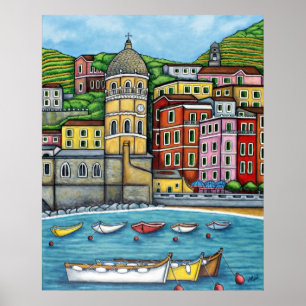 Colours of Vernazza, Cinque Terre Print by Lisa Lo