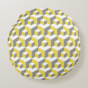 Colours of year 2021 illuminating yellow and ultim round pillow