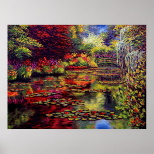 Colours on Monet's Pond Poster