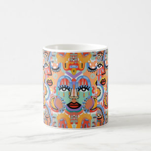 Colours, Patterns, and Overlapping Faces Coffee Mug