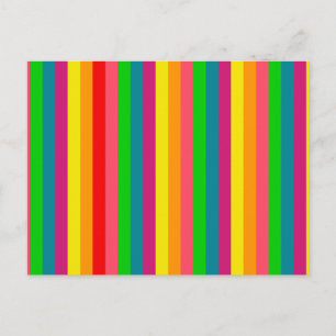 Colours Rainbow Stripes Decor Postcard