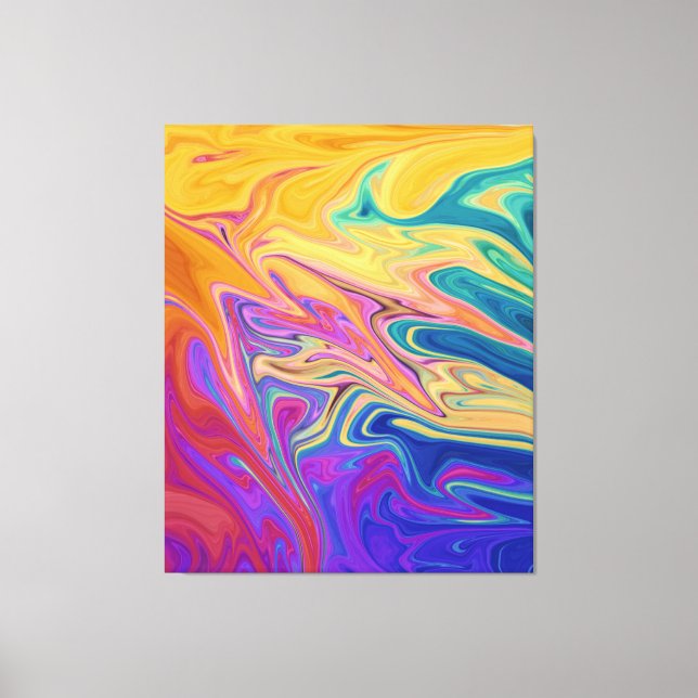 Colours River Abstract Painting | Best Fine Art Canvas Print (Front)