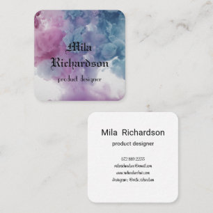 Colours spilled in water square business card