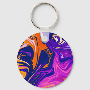 Colours Storm   Best abstract colourful painting Keychain