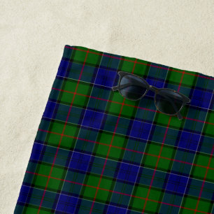 Colquhoun tartan blue green plaid beach towel