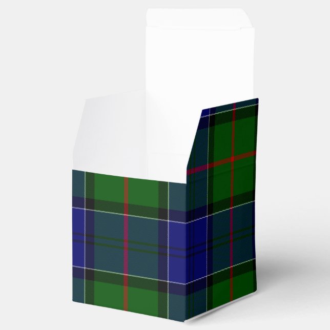 Colquhoun tartan blue green plaid favor box (Opened)