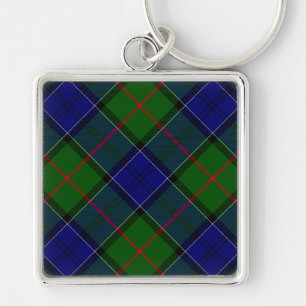 Colquhoun tartan blue green plaid keychain