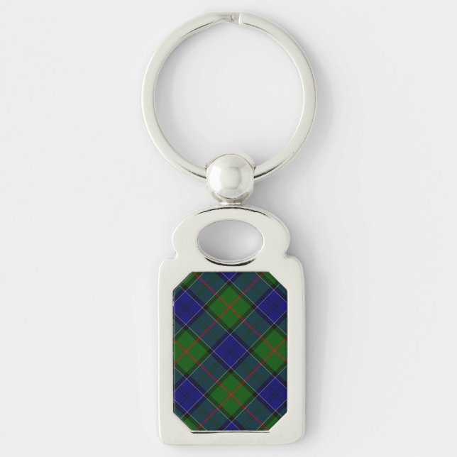 Colquhoun tartan blue green plaid keychain (Front)