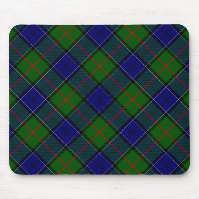 Colquhoun tartan blue green plaid mouse pad (Front)
