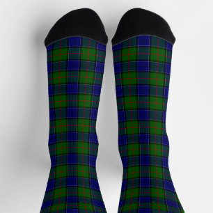 Colquhoun tartan blue green plaid socks