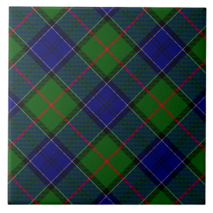 Colquhoun tartan blue green plaid tile