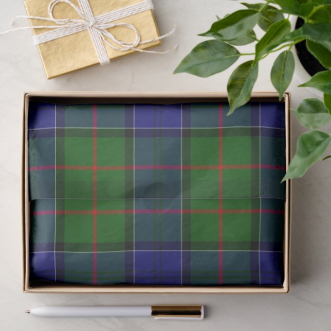Colquhoun tartan blue green plaid tissue paper (Gift)