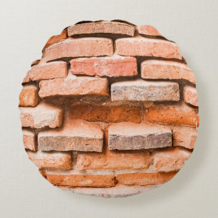 Colse up old brick wall background and texture. ag round pillow