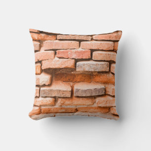 Colse up old brick wall background and texture. ag throw pillow