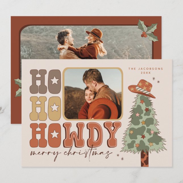 COLT Retro Bohemian Western Cowboy Christmas Card (Front/Back)