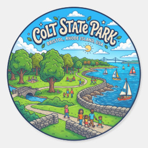 Colt State Park USA Classic Round Sticker