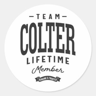 Colter Lifetime Member Personalized Name Colter Classic Round Sticker