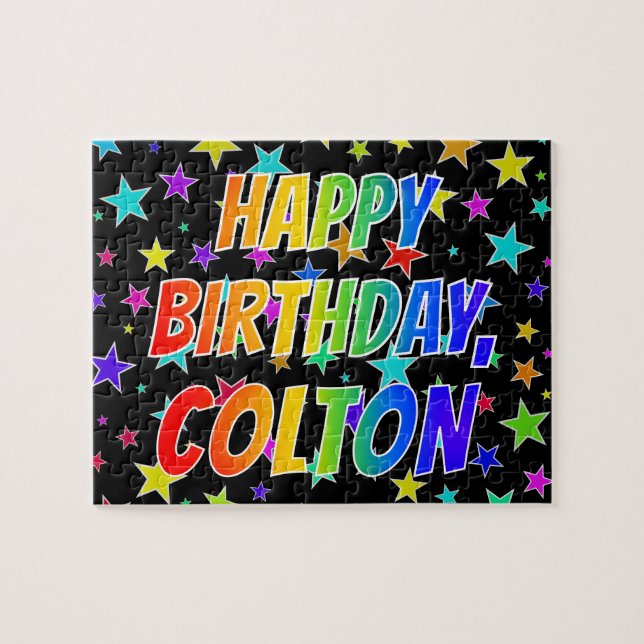 "COLTON" First Name, Fun "HAPPY BIRTHDAY" Jigsaw Puzzle (Horizontal)