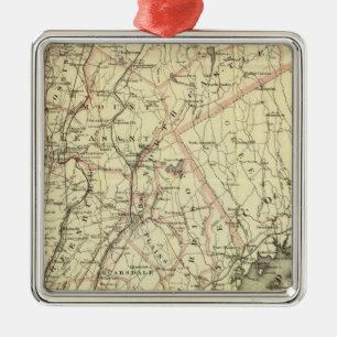 Colton's Driving and Wheeling Map of the US 2 Metal Ornament