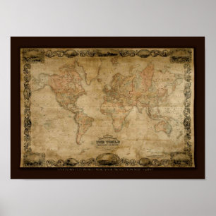 COLTONS Old World Map c1847 Poster