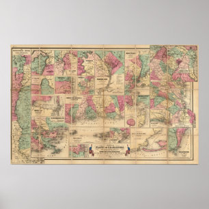 Colton's Plans of US Harbours Poster