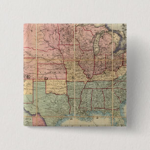 Colton's Railroad And Military Map 2 Inch Square Button