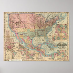 Colton's Railroad And Military Map Poster