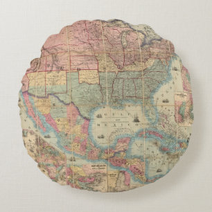 Colton's Railroad And Military Map Round Pillow