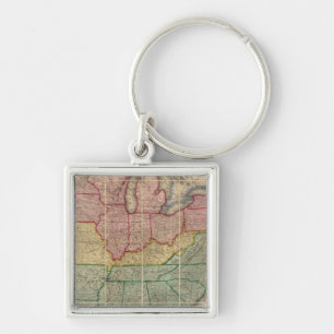 Colton's Railroadand County Map, United States Keychain