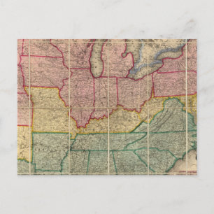 Colton's Railroadand County Map, United States Postcard