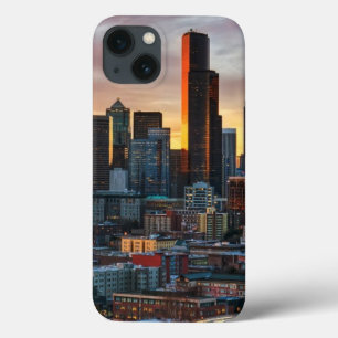 Columbia centre and downtown Seattle, Seattle iPhone 13 Case