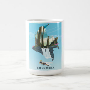 Columbia Illustrated Map travel poster print. Magic Mug