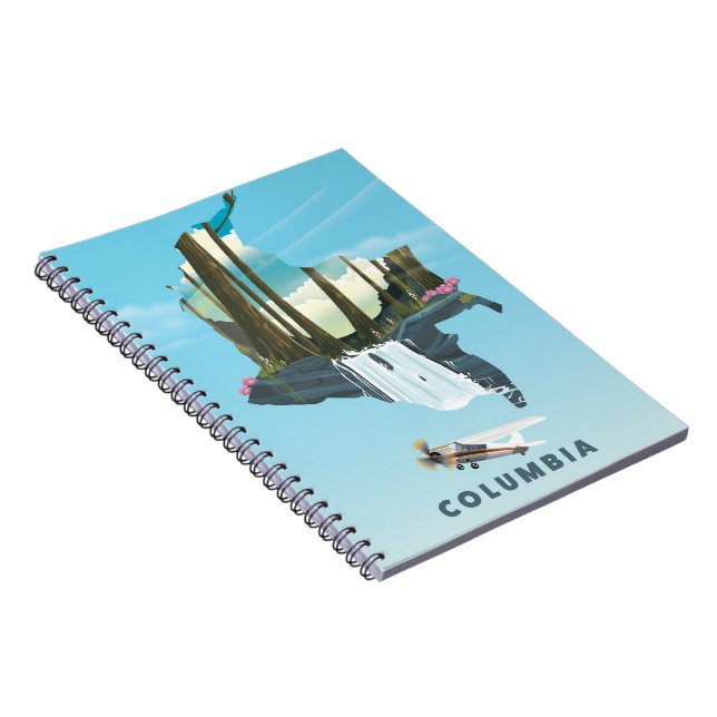 Columbia Illustrated Map travel poster print. Notebook (Right Side)
