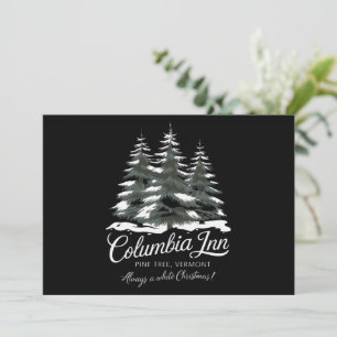 Columbia Inn Pine Tree Vermont A White Christmas Holiday Card