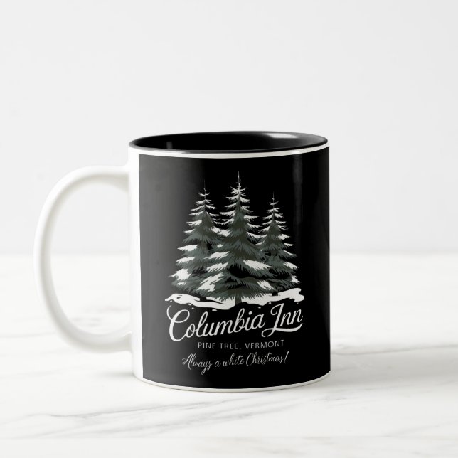 Columbia Inn Pine Tree Vermont A White Christmas Two-Tone Coffee Mug (Left)