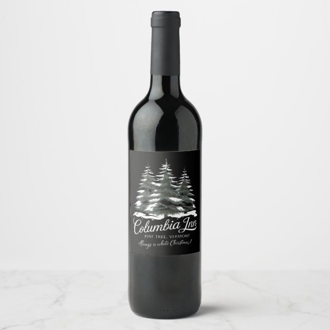 Columbia Inn Pine Tree Vermont A White Christmas Wine Label (Front)